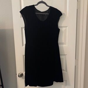 Tommy Hilfiger Black velvet Fit & Flare mini dress SZ 16 rayon silk blend formal
